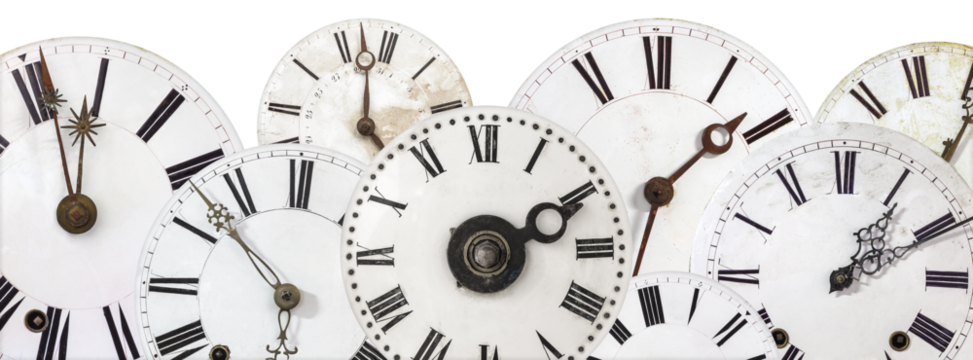 Collection of different clock faces