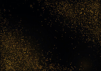 Fototapeta na wymiar Yellow dust spark. Beautiful light flashes. Texture background abstract black and gold. Glitter sparkle and elegant for Christmas. Dust particles fly in space. Magic concept bokeh effect vector.
