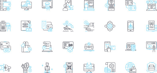 User exploration linear icons set. Research, Insight, Observation, Empathy, Feedback, Interview, Investigation line vector and concept signs. Analysis,Testing,Understanding outline illustrations