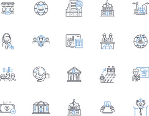 Capitalization line icons collection. Case, Proper, Title, Upper, Lower, Letters, Rules vector and linear illustration. Style,Writing,Grammar outline signs set