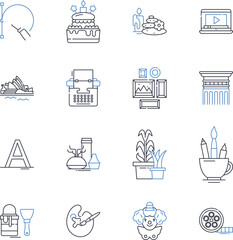 Gifted pursuit line icons collection. Excellence, Talent, Skill, Intelligence, Potential, Creativity, Ingenuity vector and linear illustration. Ability,Mastery,Distinction outline signs set