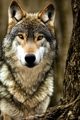 Fototapeta premium Wolf, generated by artificial intelligence
