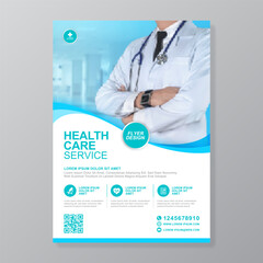 Corporate healthcare and medical cove a4 flyer design template for print