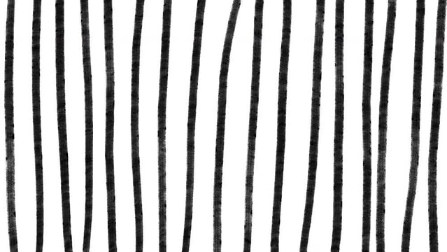 Abstract vertical doodle lines background, hand drawn black and white animation