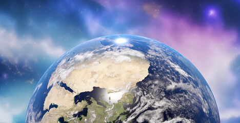 Planet Earth background. 3D render illustration.