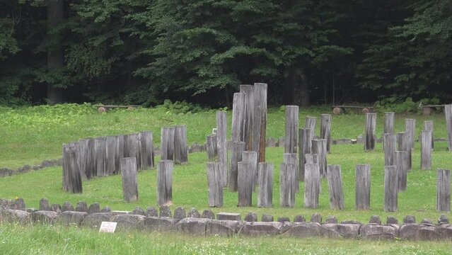 Sarmizegetusa Regia great circular sanctuary (sacred area) ancient ruins