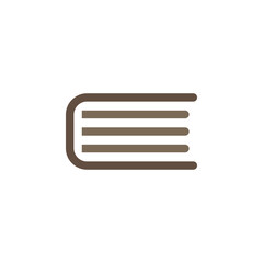 Wide thick closed book. Vector logo and icon.