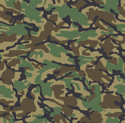 Woodland camouflage seamless pattern. 