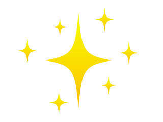 Yellow gradation glitter effect icon illustration