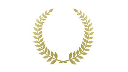 Golden award laurel wreath isolated on transparent background. Minimal concept. 3D render © Artem