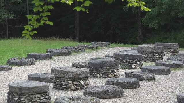 Sarmizegetusa Regia limestone sanctuary ancient ruins
