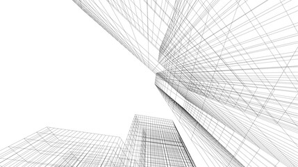 Fototapeta premium Abstract architecture building 3d illustration