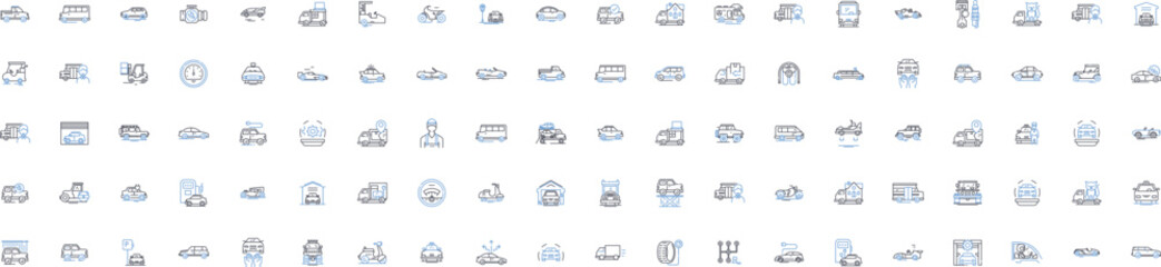 Boats line icons collection. Marina, Paddle, Sailing, Buoy, Cruise, Float Jetty Mast Anchor, Sailboat vector and linear illustration. Ferry,Catamaran,Pontoon outline signs set