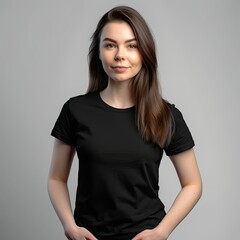 Obraz premium Fashion Forward: Creating Chic T-Shirt Mockups for Women, generative ai