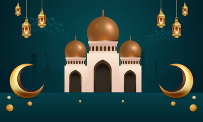 Eid Al Adha Mubarak the celebration of Muslim community festival background design.Vector Illustration