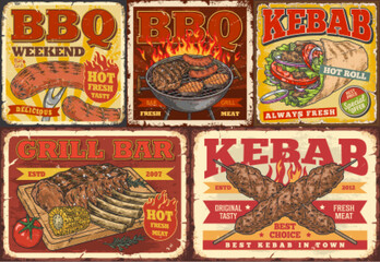 BBQ meat set flyers colorful