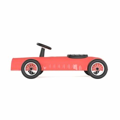 A toy pedal cart on a white background, 3d rendering