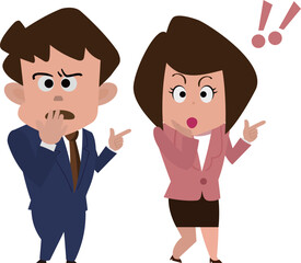 定番ペア(驚き指差しポーズ）