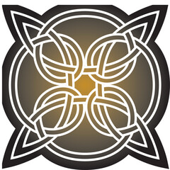 Vector gold and black Celtic knot. Ornament of ancient European peoples. The sign and symbol of the Irish, Scots, Britons, Franks.