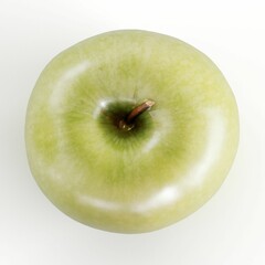 A top view of a green apple, 3d rendering