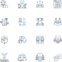 Patron assistance line icons collection. Helpdesk, Support, Assistance, Customer service, Guidance, Solutions, Interaction vector and linear illustration. Supportive,Resolution,Aid outline signs set