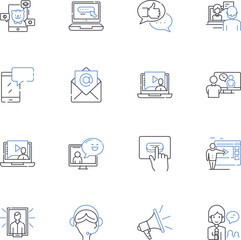 Alternative media line icons collection. Independent, Unconventional, Underground, Dissident, Counter-culture, Grassroots, Non-mainstream vector and linear illustration. Subversive,Radical,Anti