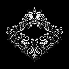 Lace - Black and White Isolated Icon - Vector illustration