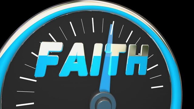 Faith Speedometer Measure Your Belief Confidence Trust Level 3d Animation