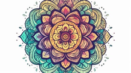 Mandala pattern background. Abstract boho mandala floral ornament. Yoga arabic design. Generative AI