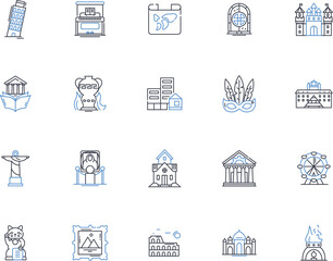 Narration line icons collection. Storytelling, Voice-over, Prose, Recitation, Memoir, Script, Dialogue vector and linear illustration. Monologue,Retelling,Autobiography outline signs set