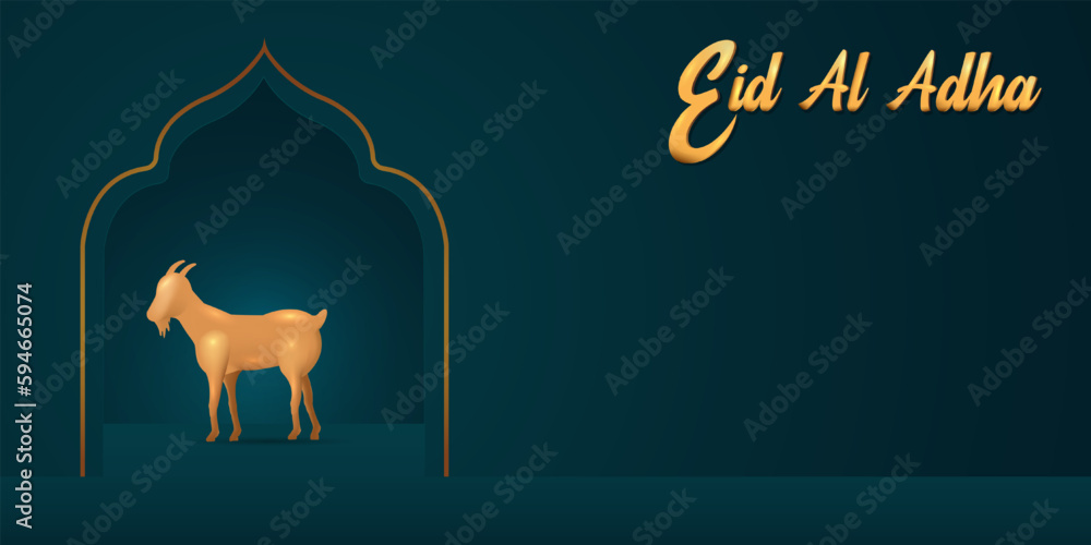 Wall mural Eid Al Adha Mubarak the celebration of Muslim community festival background design.Vector Illustration