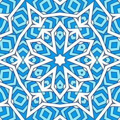 Geometric Hexagonal Abstract Pattern Mandala Islamic Ramadhan Ied Blue Yellow Gold 150