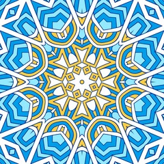 Geometric Hexagonal Abstract Pattern Mandala Islamic Ramadhan Ied Blue Yellow Gold 137