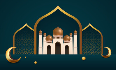 Eid Al Adha Mubarak the celebration of Muslim community festival background design.Vector Illustration