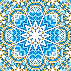 Geometric Hexagonal Abstract Pattern Mandala Islamic Ramadhan Ied Blue Yellow Gold 126
