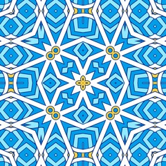 Geometric Hexagonal Abstract Pattern Mandala Islamic Ramadhan Ied Blue Yellow Gold 112