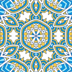 Geometric Hexagonal Abstract Pattern Mandala Islamic Ramadhan Ied Blue Yellow Gold 105