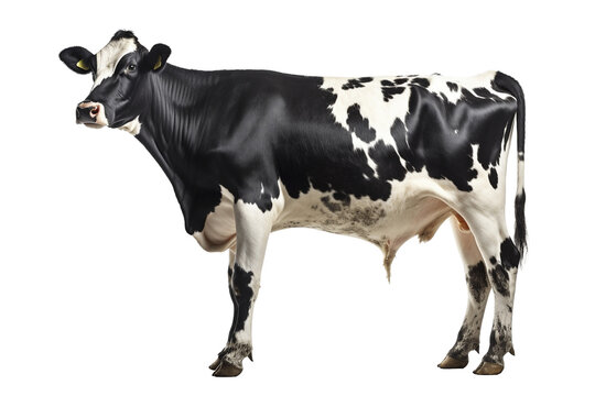 Holstein cow on transparent background, created with generative AI