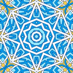 Geometric Hexagonal Abstract Pattern Mandala Islamic Ramadhan Ied Blue Yellow Gold 88