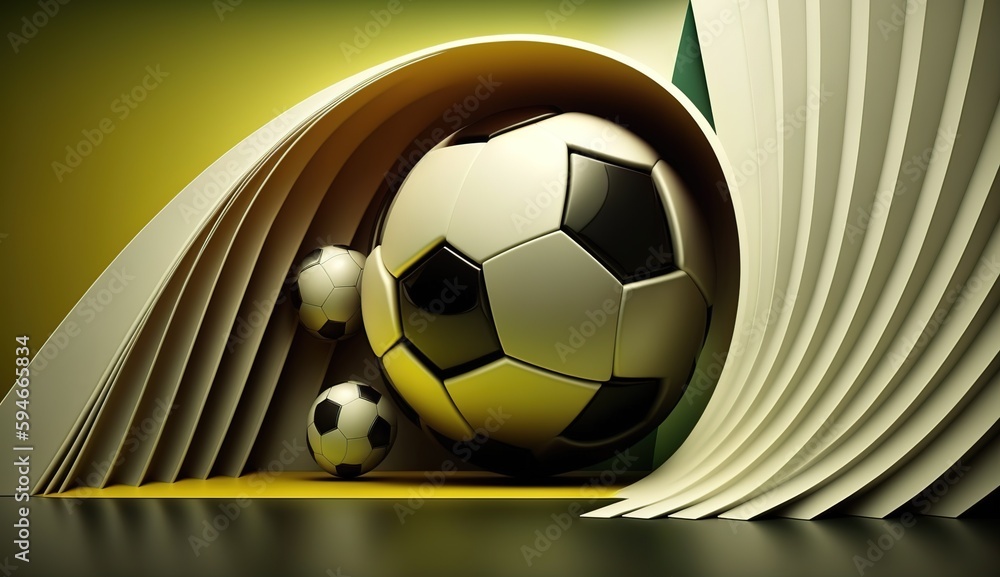 Poster abstract football stadium as a backdrop element generative ai