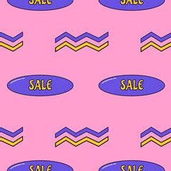 Groovy seamless pattern. Retro background 90s style. Nostalgic retro pattern. Psychedelic and trippy texture