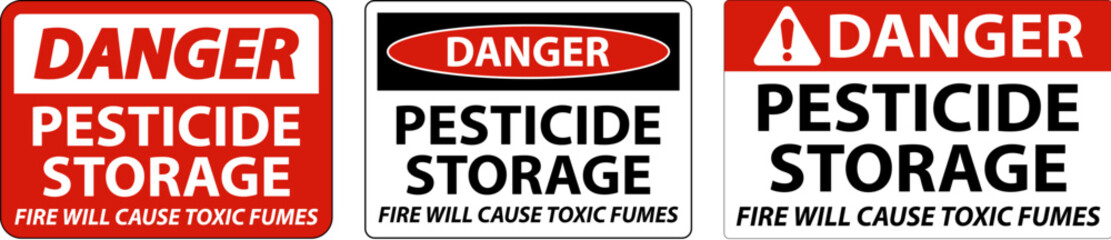 Danger Fire Will Cause Toxic Fumes Sign On White Background