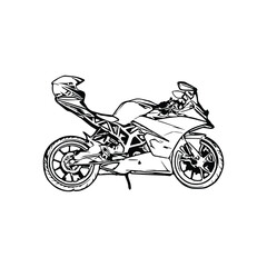 Fototapeta na wymiar Motorcycle vector illustration, Motorcycle coloring page for book and drawing, Line art motorcycle.