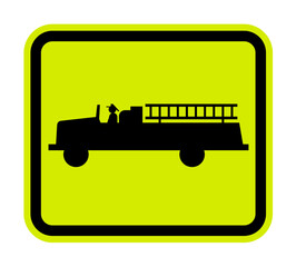 Emergency Vehicle Crossing Sign On White Background