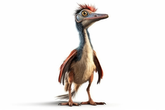 Dinosaur Troodon On White Background. Generative AI