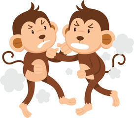 cute cartoon monkey character on white background illustration
