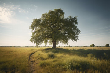 Beautiful Tree and Sunshine and green grass