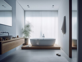 Fototapeta premium Bathroom interior architecture minimalist style