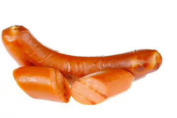 Sausages, isolated on a white background