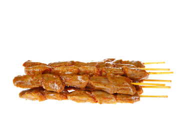 Kebabs on a white background